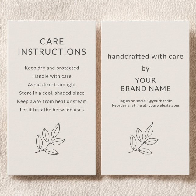 Business Care Instructions Blush Pink Small  Business Card (Creator Uploaded)