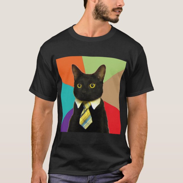 Business Cat Advice Animal Meme T-Shirt (Front)