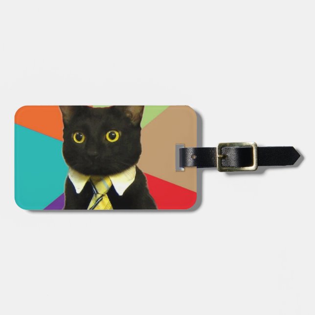 Business Cat Luggage Tag (Front Horizontal)