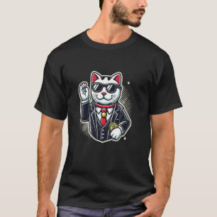 Business Cat Maneki Neko, Hustle, Money, Wealth an T-Shirt