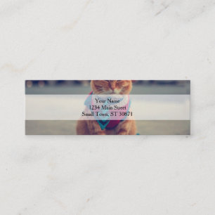 Business Cat with tie Mini Business Card