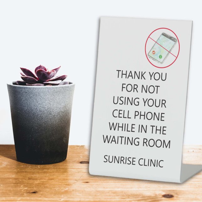 Business Cell Phone Use Waiting Room Lobby Pedestal Sign (Creator Uploaded)