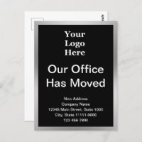 Business Change of Address Black & Silver 2-sided