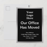Business Change of Address Black & Silver Template