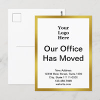 Business Change of Address Gold White Announcement