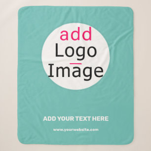 Business Chic Customisable Mint Green Minimal  Sherpa Blanket