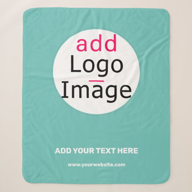 Business Chic Customisable Mint Green Minimal  Sherpa Blanket (Front)