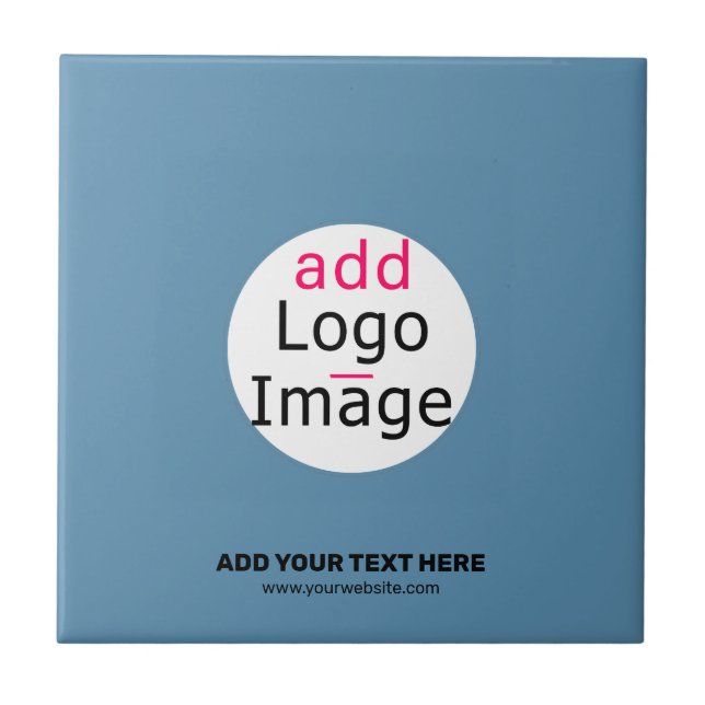 Business Chic Promo Customisable Dusty Blue Tile (Front)