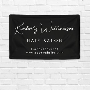 Business Chic Signature Script Black Promotional Banner