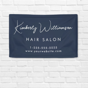 Business Chic Signature Script Blue Promotional Banner