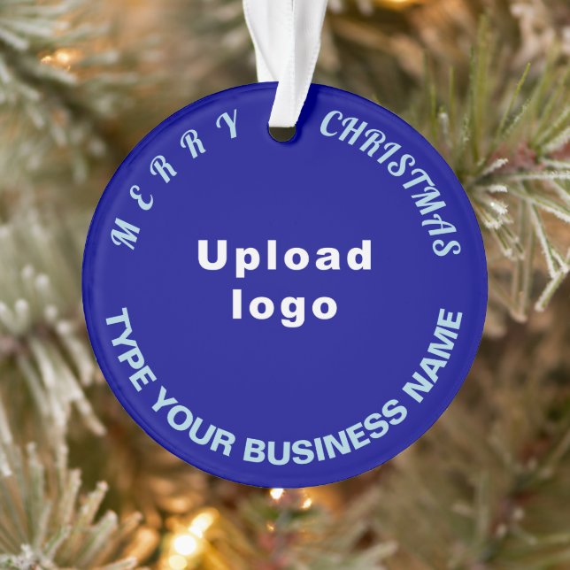Business Christmas Blue Circle Acrylic Ornament (Tree)