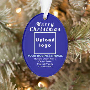 Business Christmas Blue Oval Acrylic Ornament