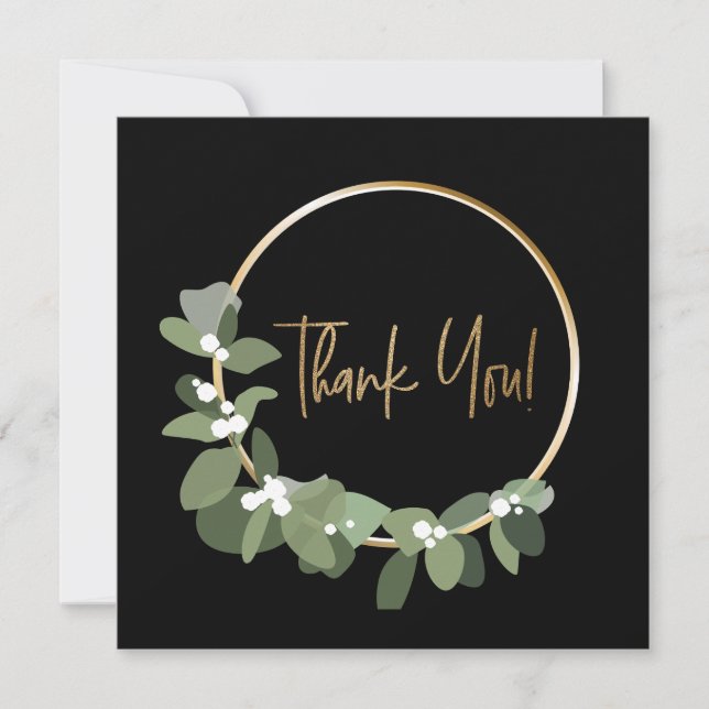 Business Christmas Corporate Wreath Thank you Holiday Card (Front)