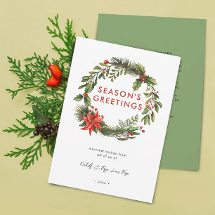Business Christmas Festive Wreath Holiday Card