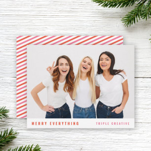 Business Christmas Fun Stylish Team Photo Holiday Card