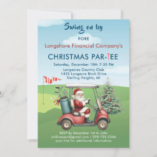 Business Christmas Golf Theme Party Par-Tee Invitation