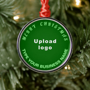 Business Christmas Green Round Ornament