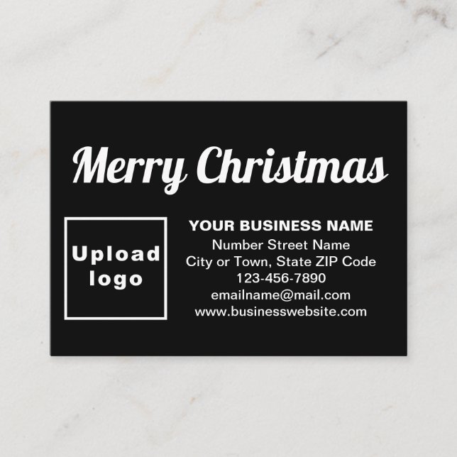 Business Christmas Greeting on Black Enclosure Card (Front)