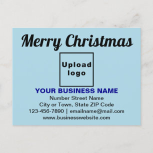 Business Christmas Greeting on Light Blue Postcard