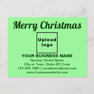 Business Christmas Greeting on Light Green Postcard