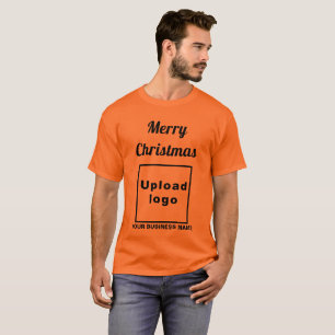 Business Christmas Greeting on Orange Colour T-Shirt