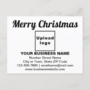 Business Christmas Greeting on White Postcard