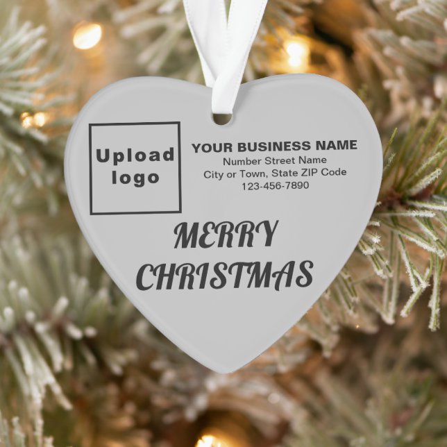 Business Christmas Grey Heart Acrylic Ornament (Tree)