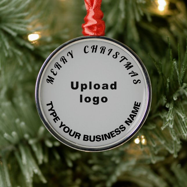 Business Christmas Grey Round Ornament (Tree)