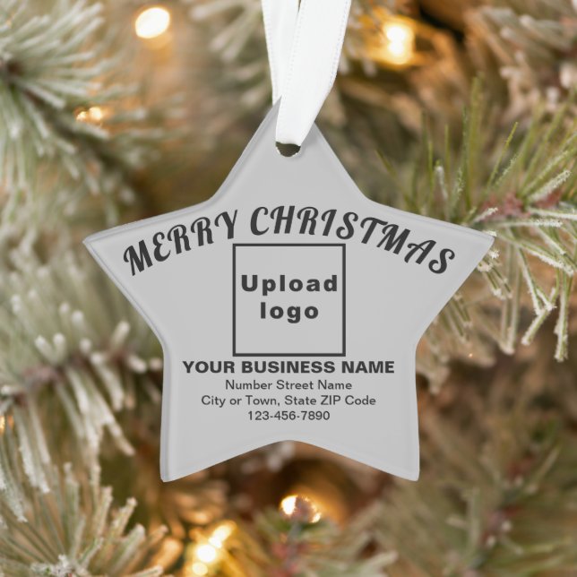 Business Christmas Grey Star Acrylic Ornament (Tree)