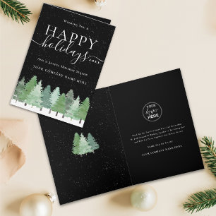 Business Christmas Happy Holidays Company Logo Holiday Card