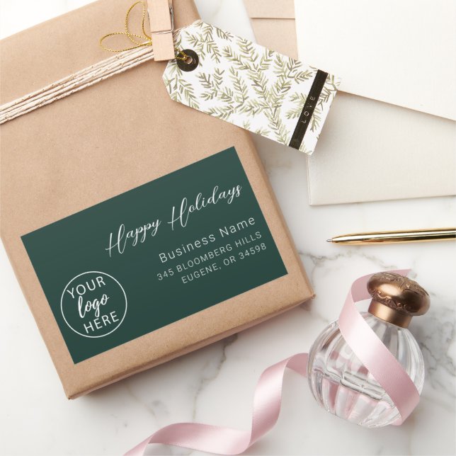 Business Christmas Happy Holidays  Rectangular Sticker (Gifting)