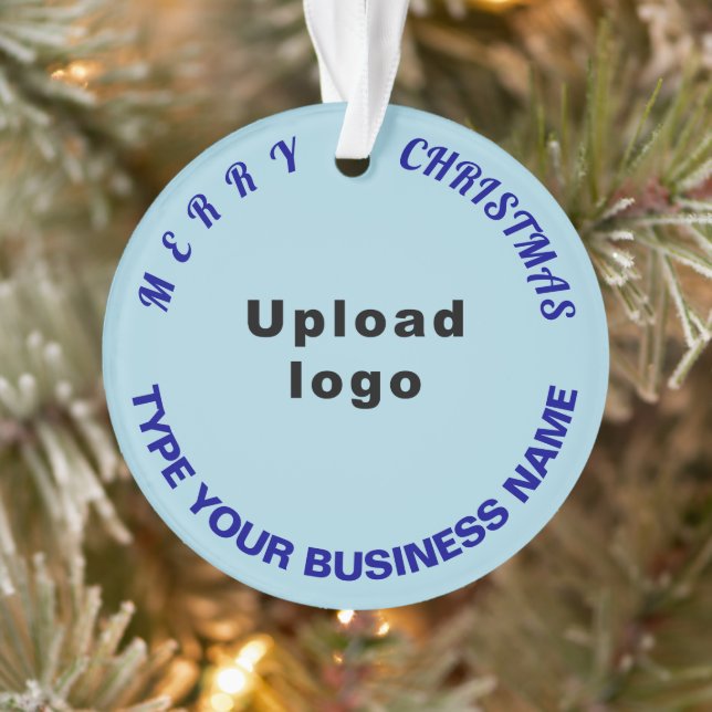 Business Christmas Light Blue Circle Ornament (Tree)