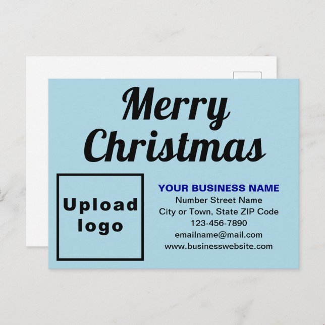 Business Christmas Light Blue Holiday Postcard (Front/Back)