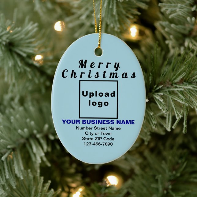 Business Christmas Light Blue Oval Ceramic Tree Decoration (Tree)