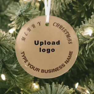 Business Christmas Light Brown Circle Glass Tree Decoration