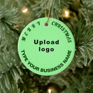 Business Christmas Light Green Circle Ceramic Tree Decoration