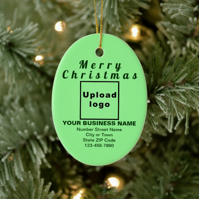 Business Christmas Light Green Oval Ceramic Tree Decoration (Tree)