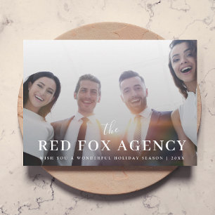 Business Christmas Modern Corporate Team Photo Holiday Card