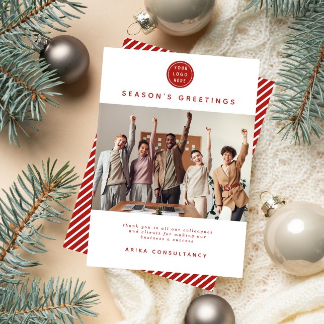 Business Christmas Modern Corporate Team | Red Holiday Card (Creator Uploaded)