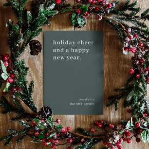 Business Christmas Modern Forest Green Corporate Holiday Card