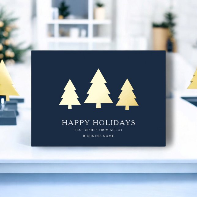 Business Christmas Modern navy blue  (stylish minimal corprate christmas card fully editable so you can chang e to seasons greetings)