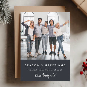 Business Christmas Modern Stylish Team Photo Holiday Card