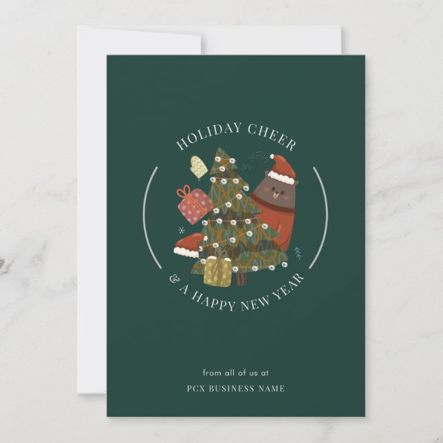 Business Christmas Modern Whimsical Corporate Holiday Card (Front)