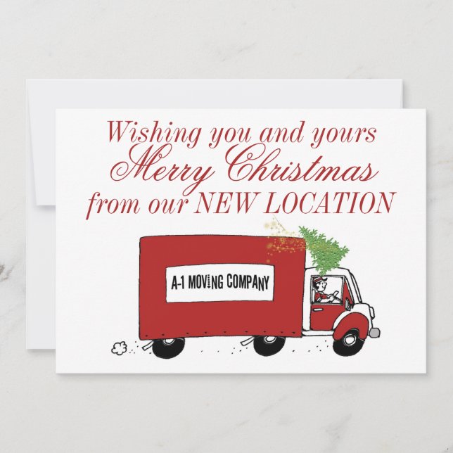 Business Christmas New Address We have moved Holiday Card (Front)