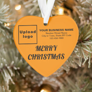 Business Christmas Orange Color Heart Acrylic Ornament