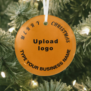 Business Christmas Orange Colour Circle Glass Tree Decoration