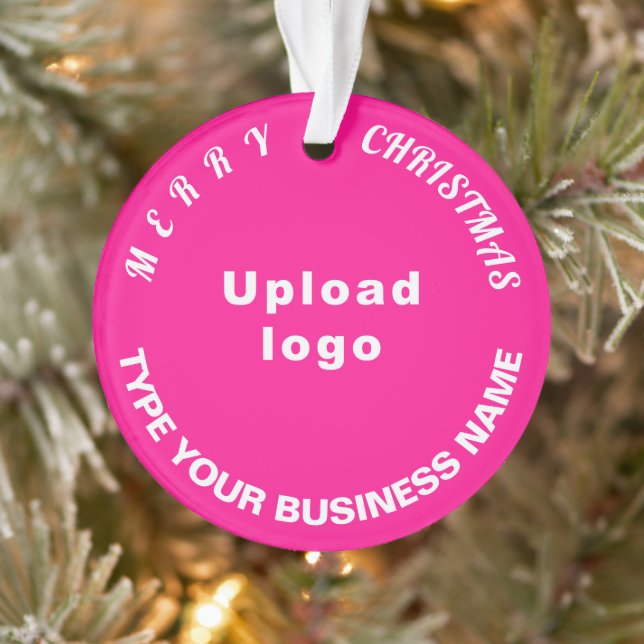 Business Christmas Pink Circle Acrylic Ornament (Tree)
