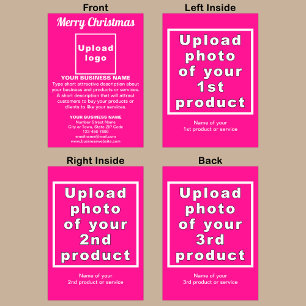 Business Christmas Pink Folded Greeting Card