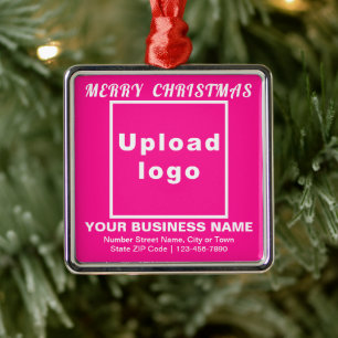 Business Christmas Pink Square Ornament