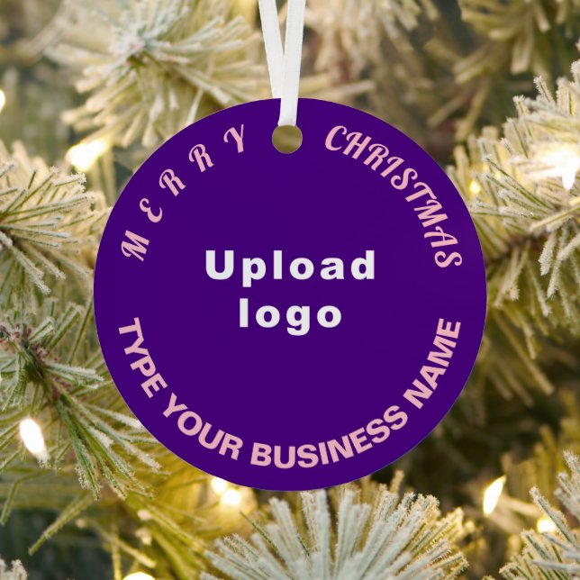Business Christmas Purple Circle Metal Ornament (Insitu)